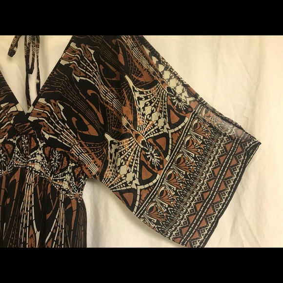 Arden B Black/Brown Tribal Print Maxi Dress Size M - Picture 5 of 7